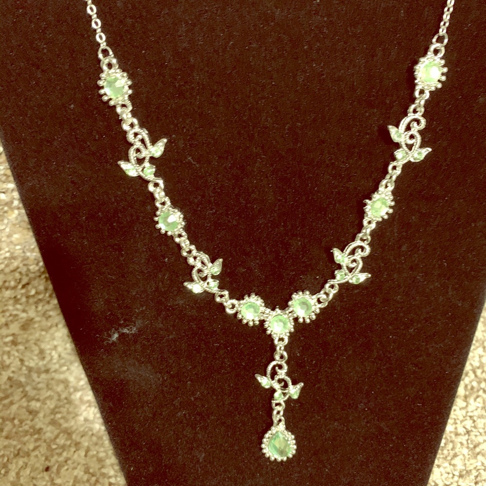 Light green necklace and earrings set.